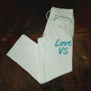 NWOT PINK Victoria Secret white sweat pants